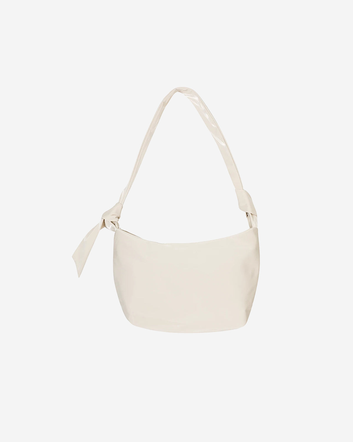 Glossy Halfmoon Cross Bag - Cream