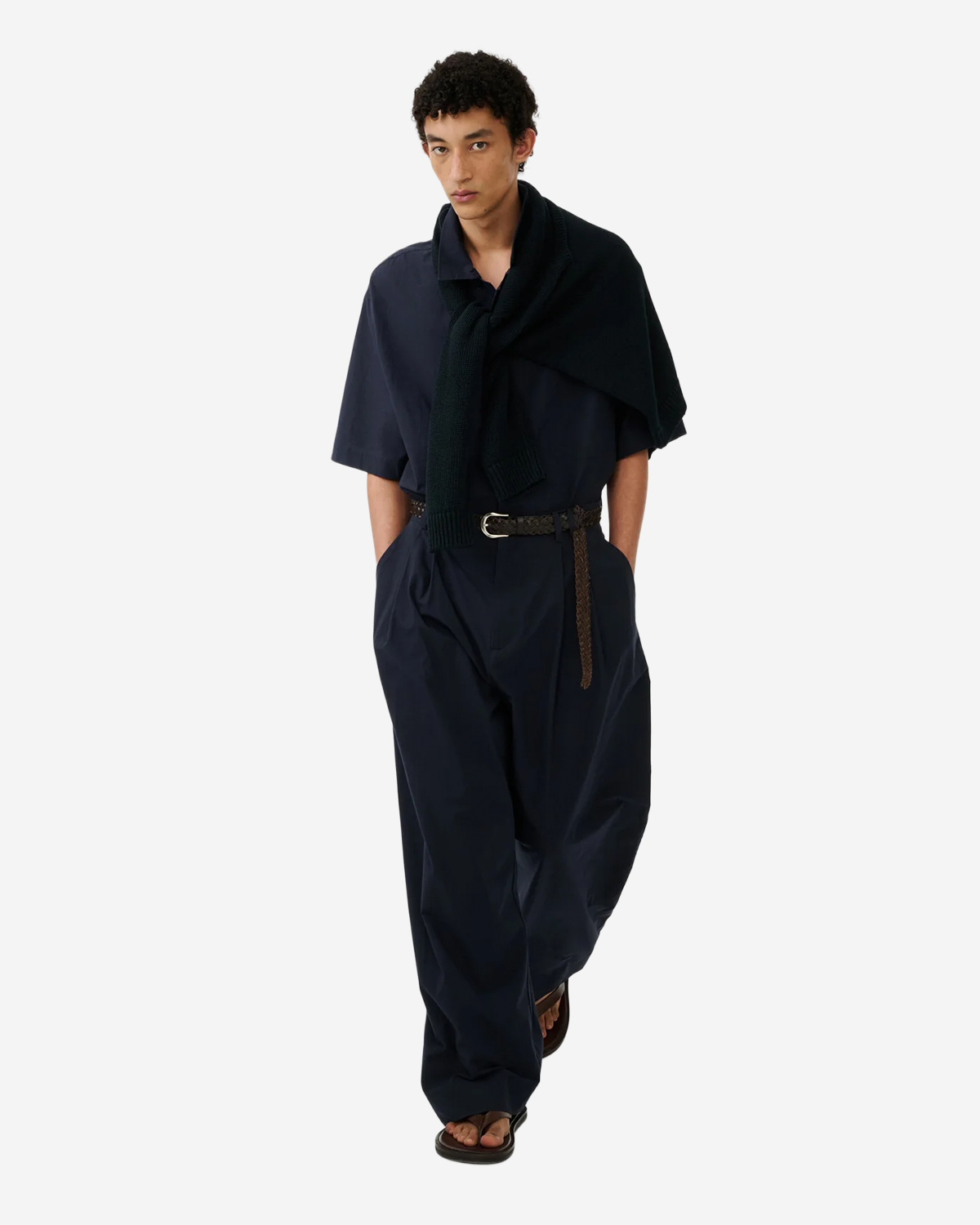Line - Double Pleat Volume Pant - Ink
