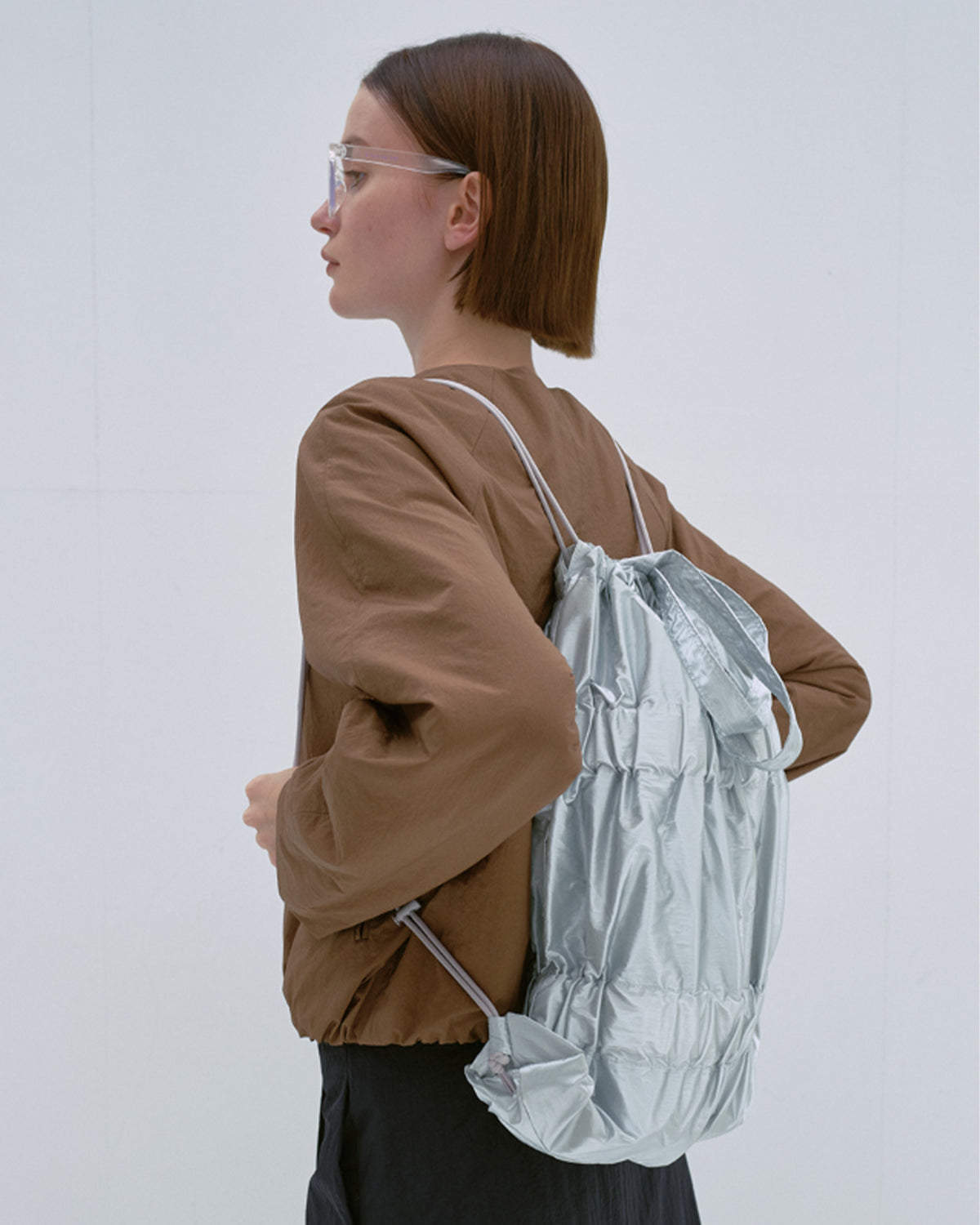 Tiered Banding Backpack - Silver