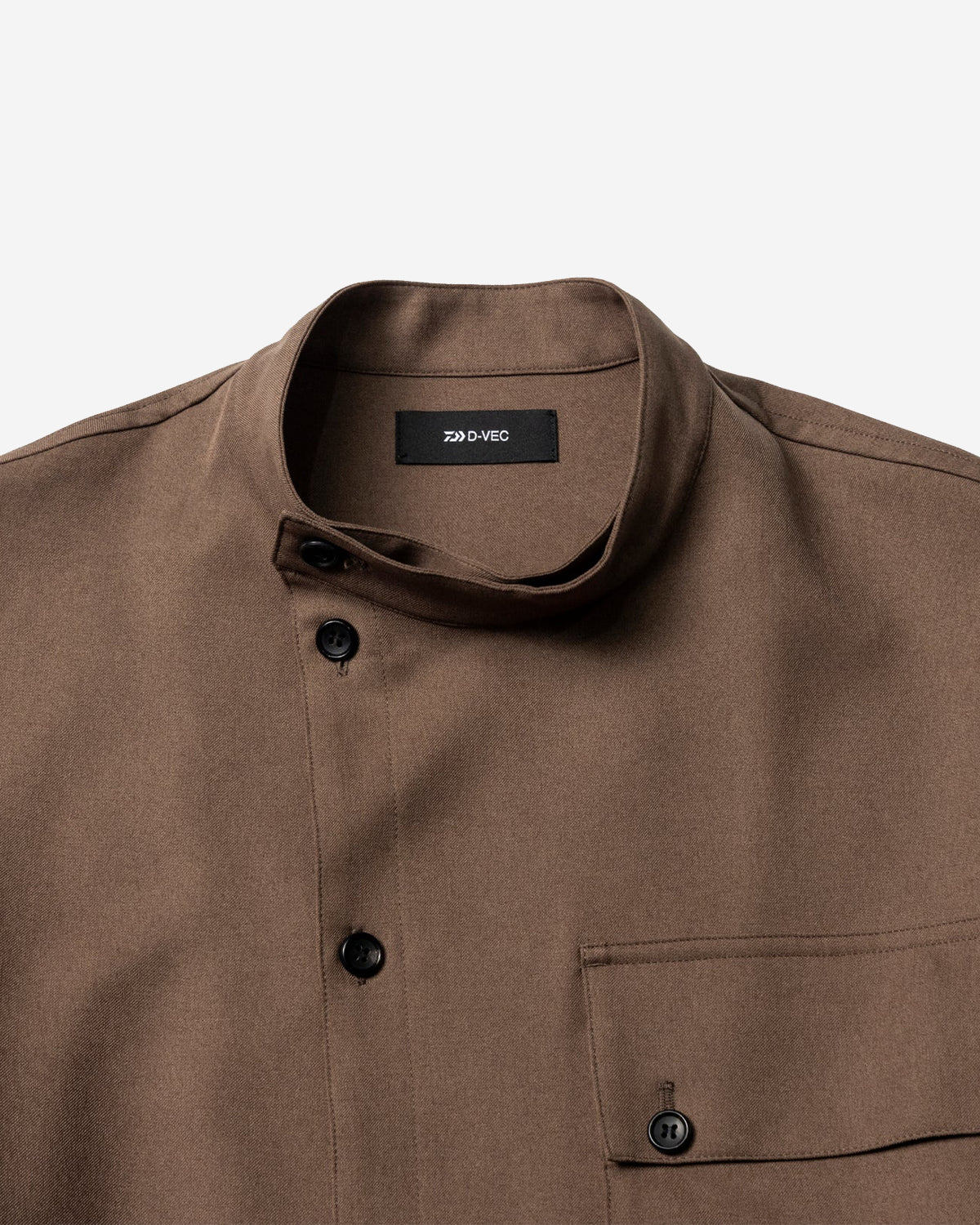 WR PL ST. Band Collar Shirt - Brown