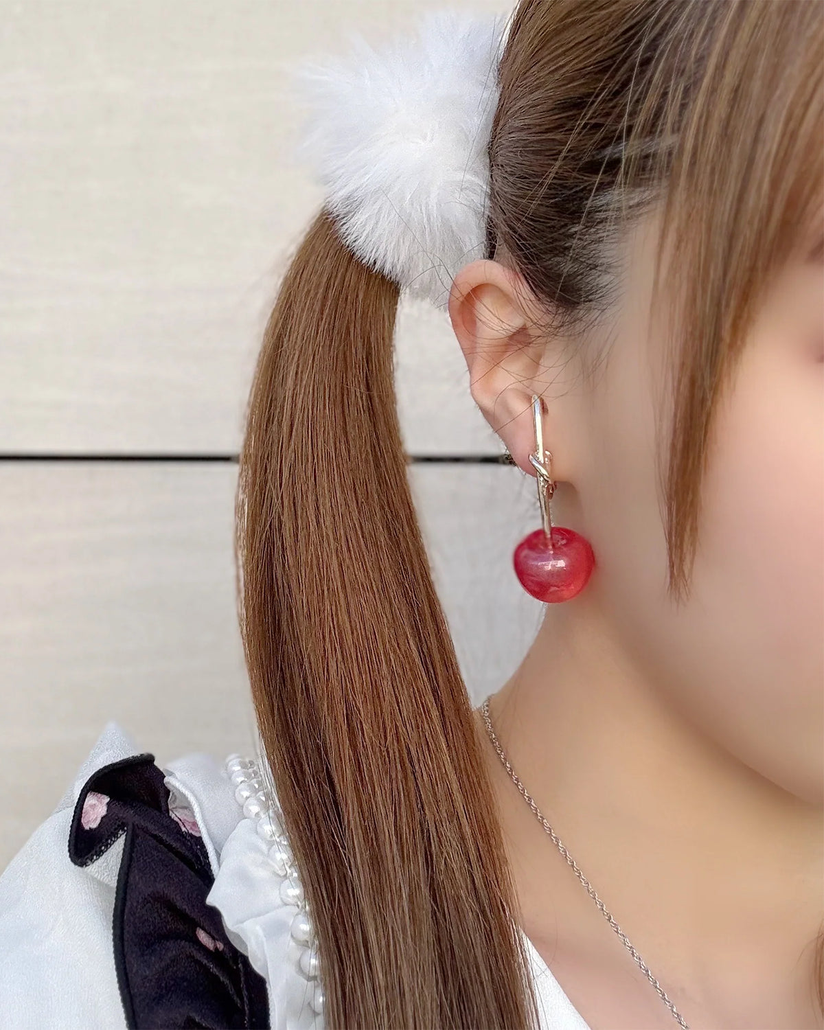 Cherry Earrings - Pastel Red