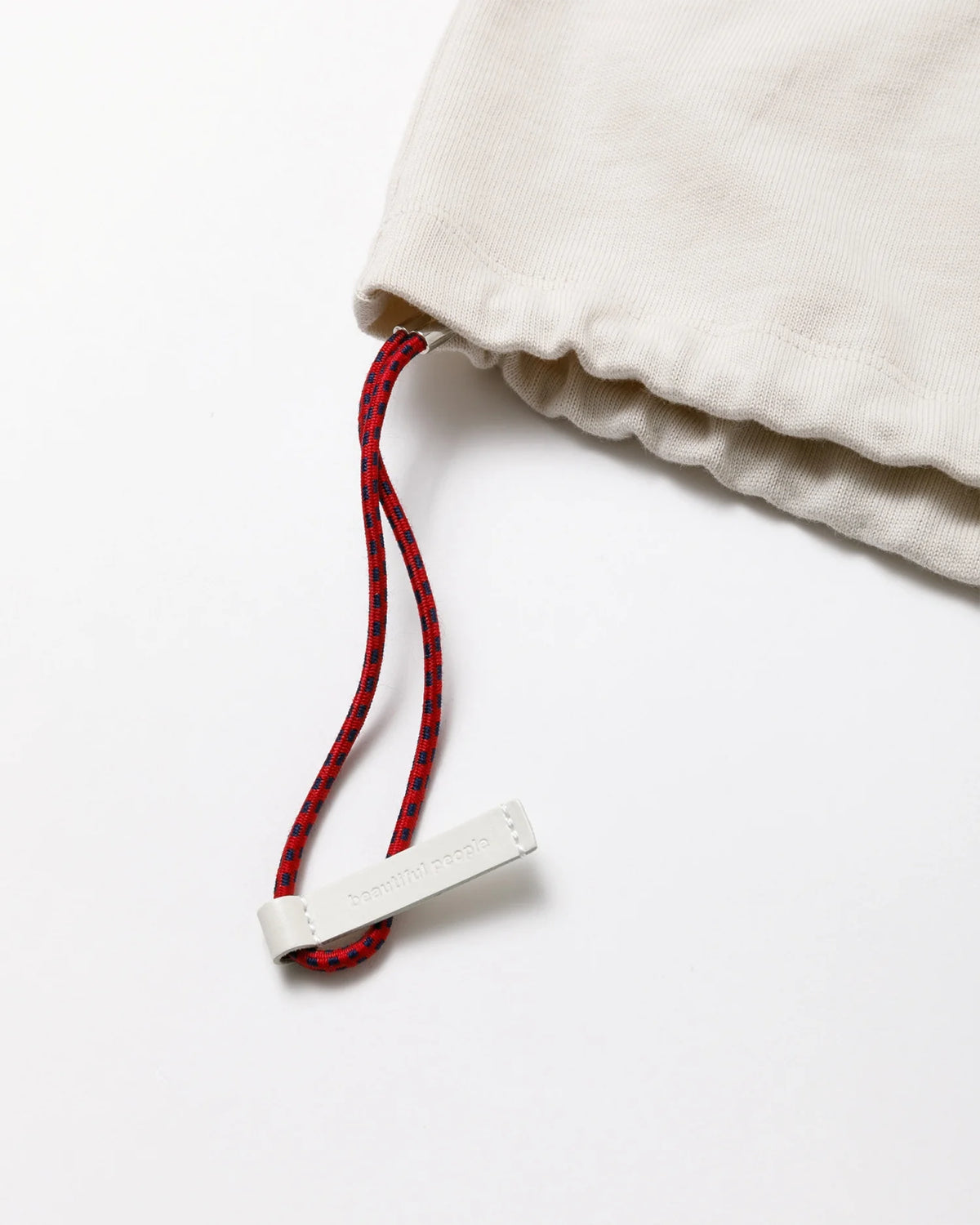 Suvin Compact Jersey Big Qol Tag Long T-Shirt - Ecru