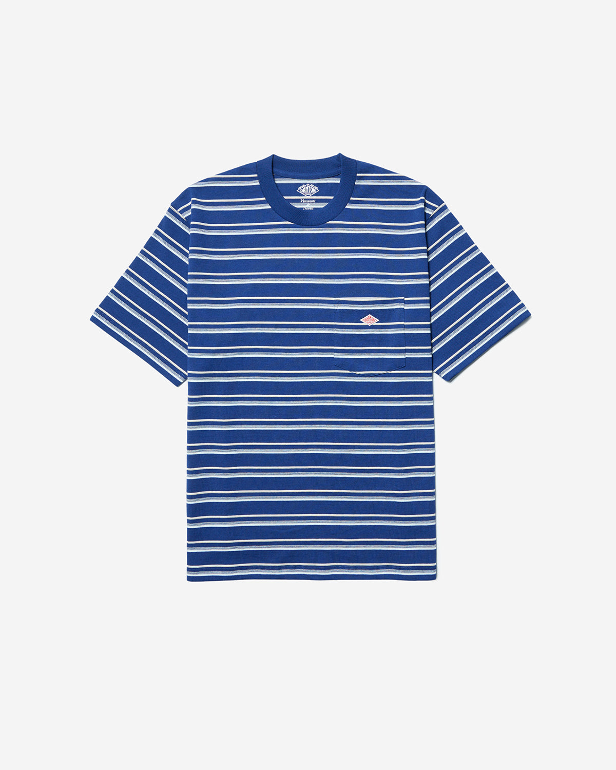 Mens Short Sleeve Pocket T-shirt Stripe - NavyxBeige Multi