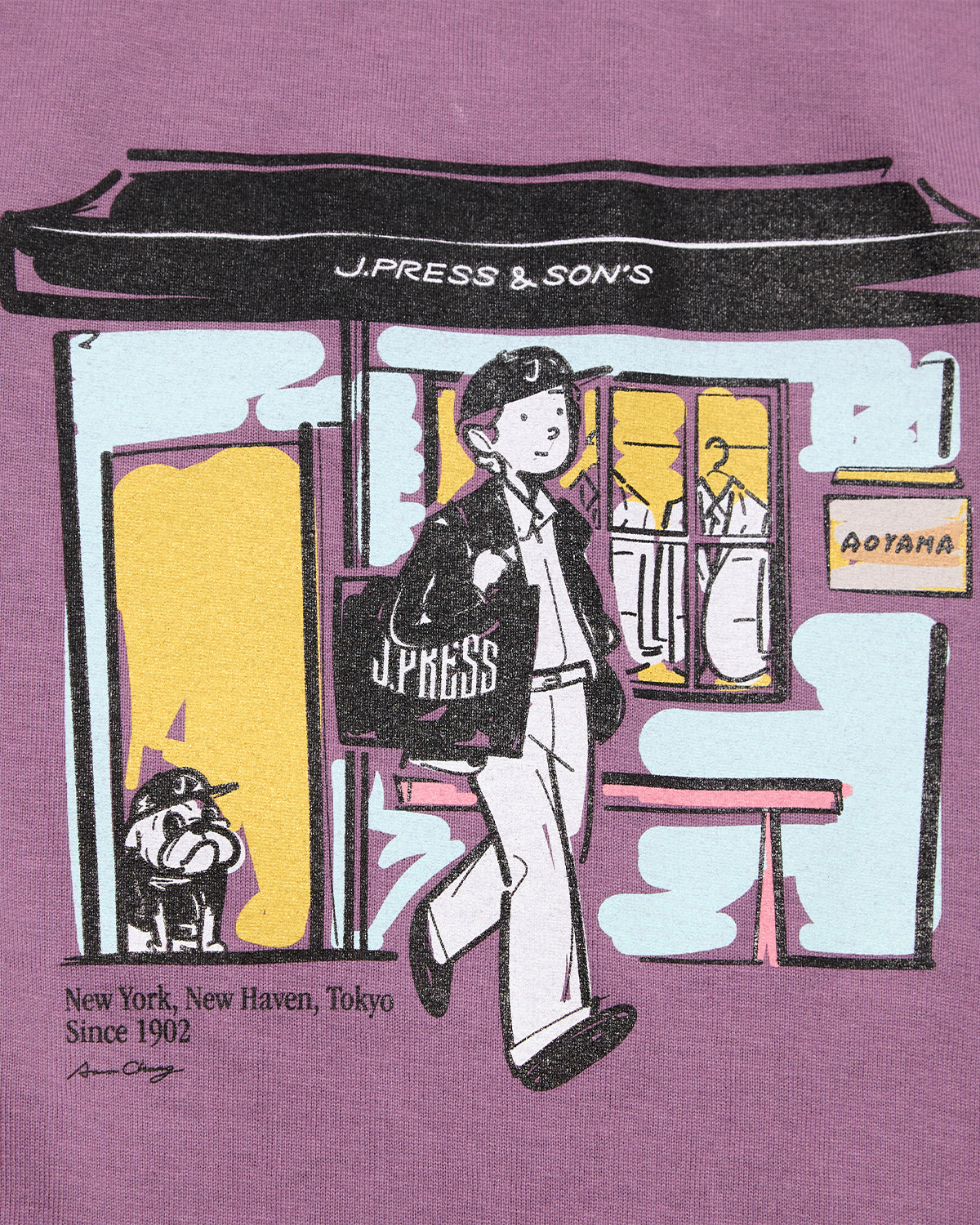 Aaron Illust T-Shirt - Purple