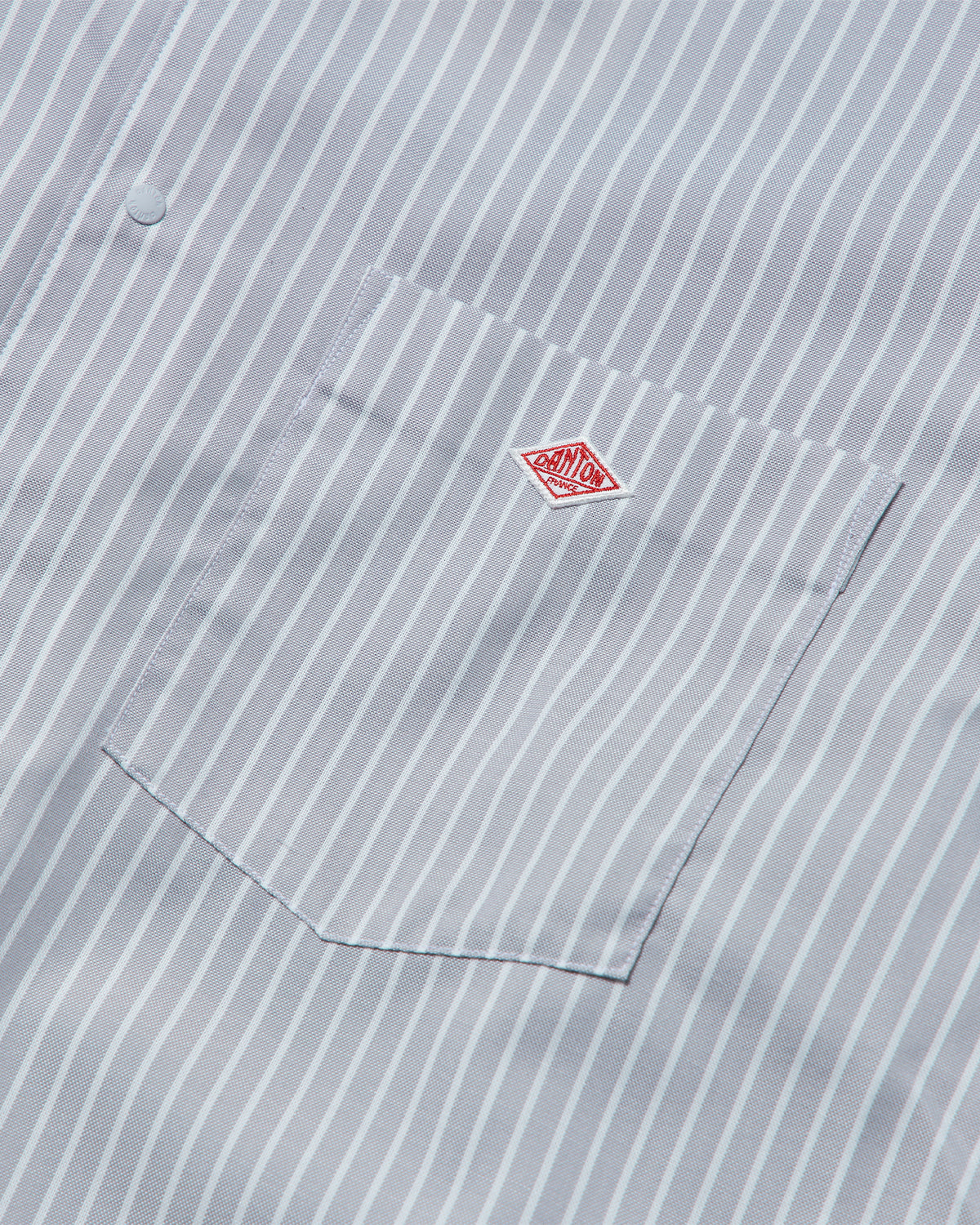 Mens Oxford B.D Shirt - Grey White Stripe