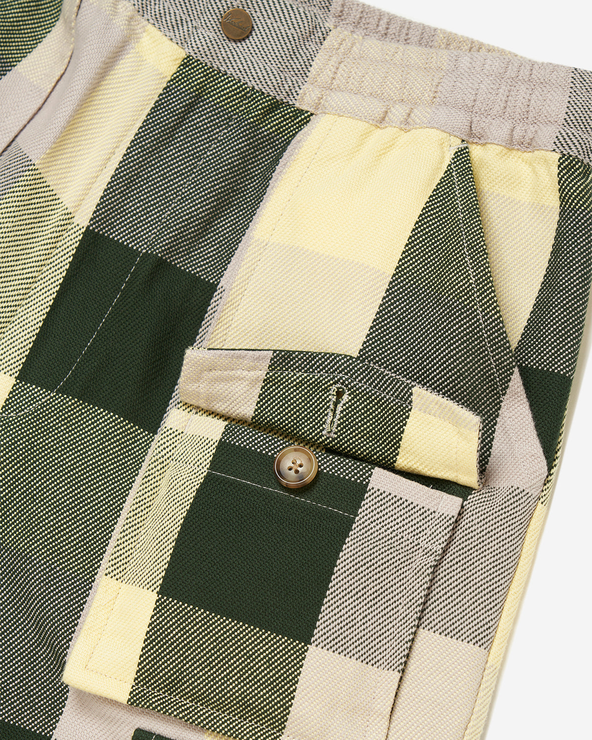 Buffalo Check Bush Cargo Pants - Yellow