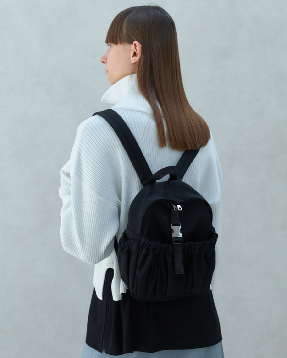 Gathered Mini Backpack - Black