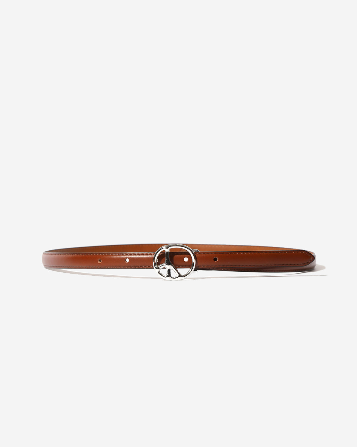 Peace Buckle Narrow Belt - Steer Lthr. - Brown