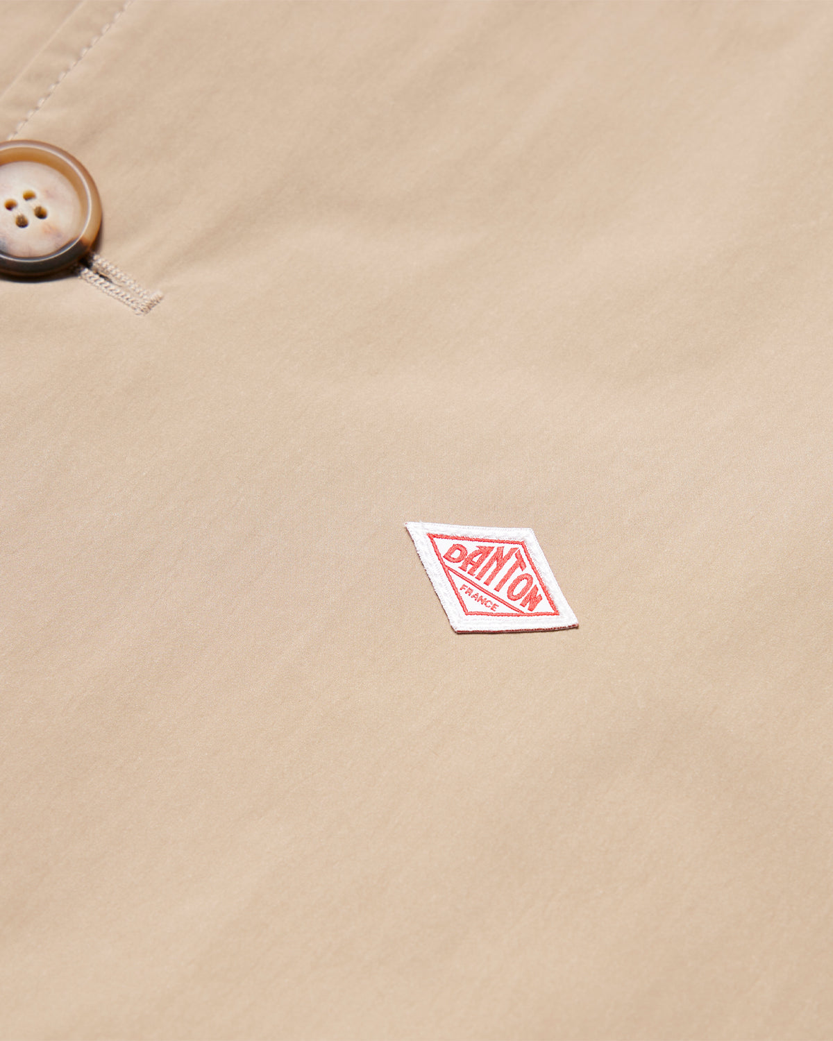 Womens Insulation Collarless Wide Jacket - Beige