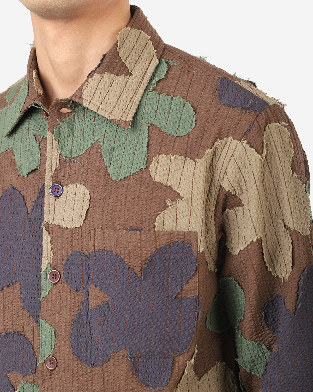 Martin - Relaxed Fit Convertible Collar LS Shirt - Multi