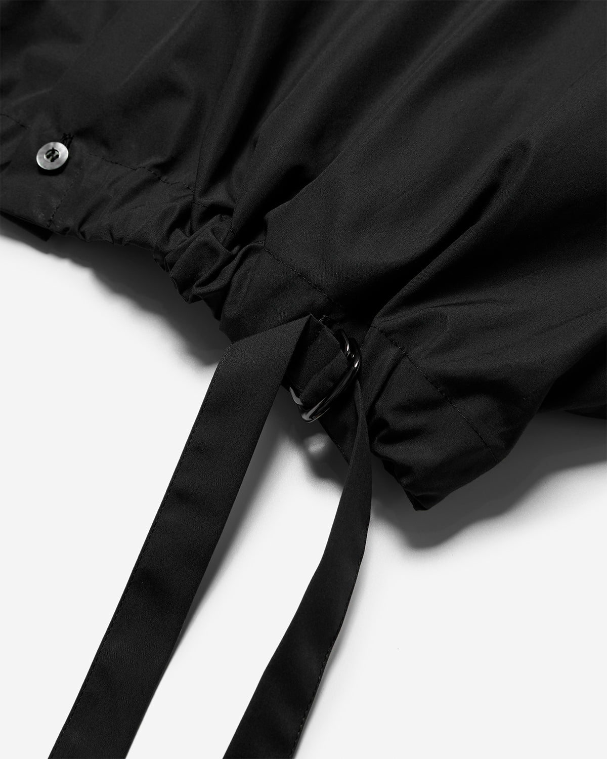 Double Belt Cropped Shirt - Black