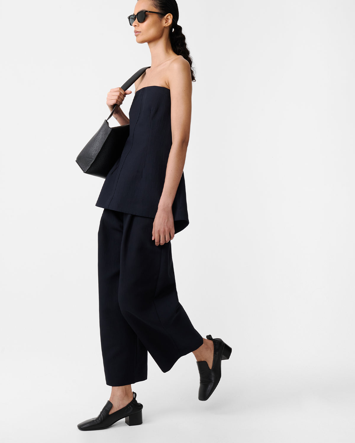 Arles - Strapless Top - Darkest Navy