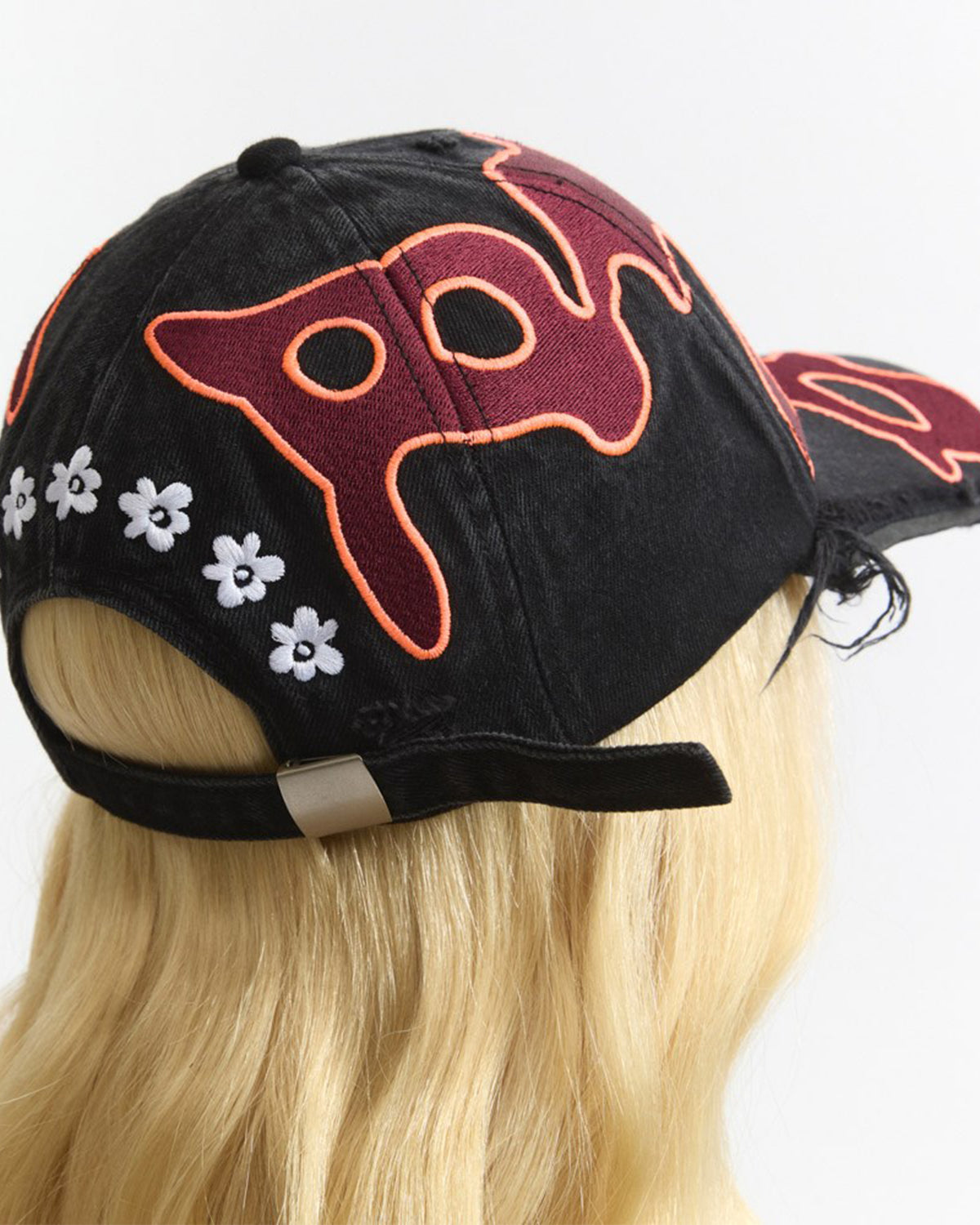 Seven Eighths Baseball Cap - Black Wash / Deep Red