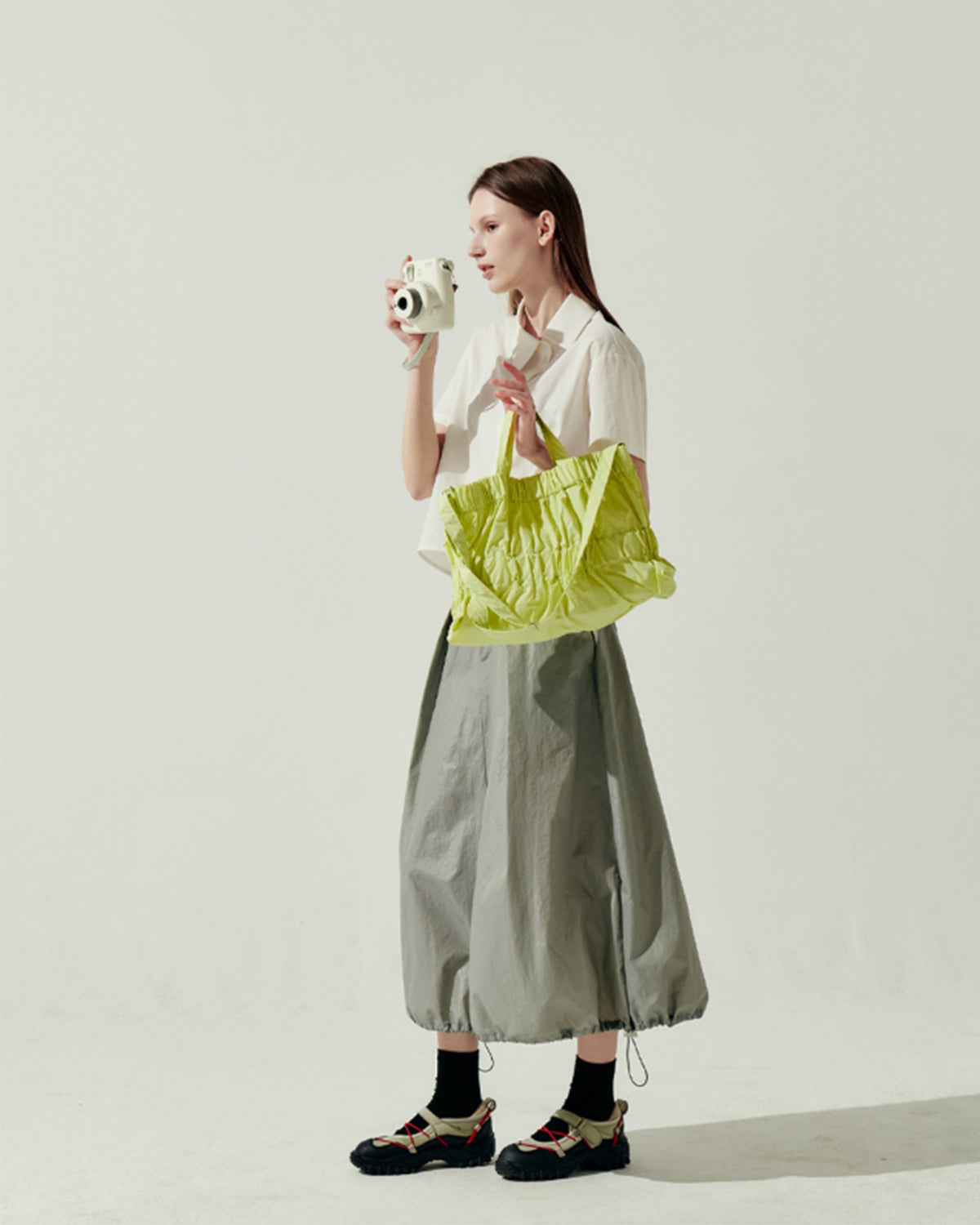 M Tiered Cross Bag - Lime Lemon