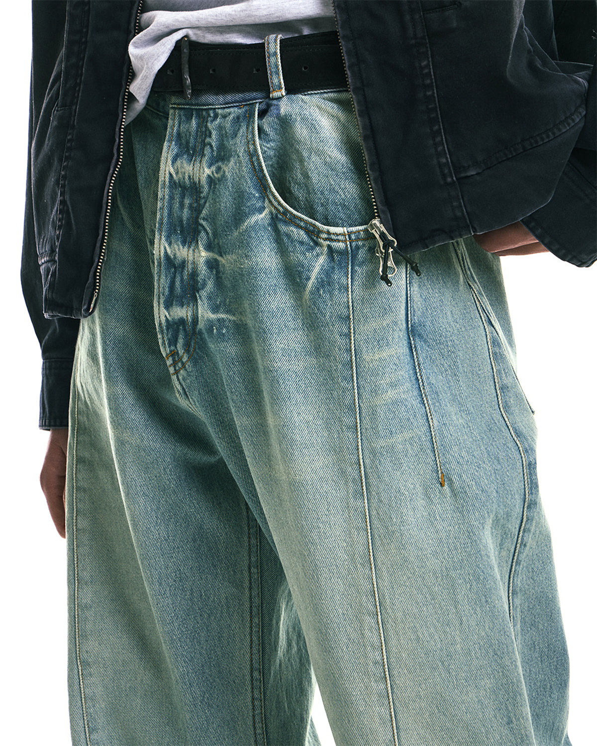 Twisted Panel Denim - Light Blue