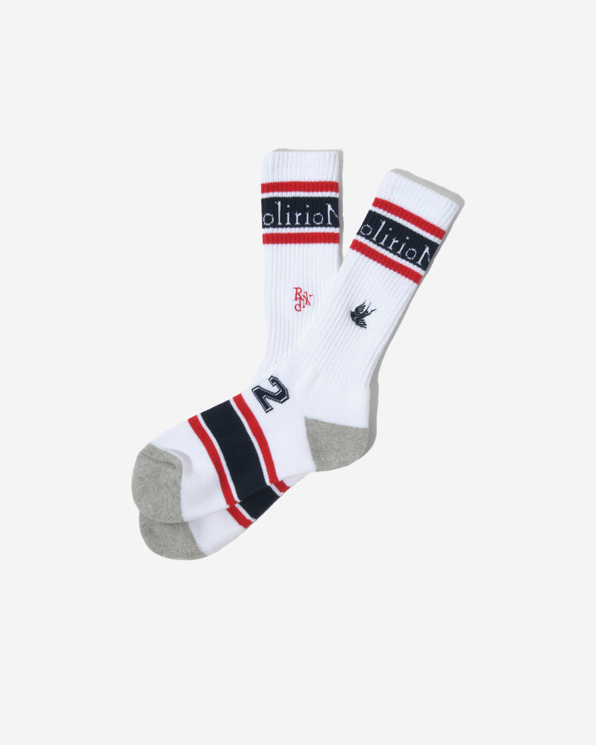 Line&Numbering Socks - White
