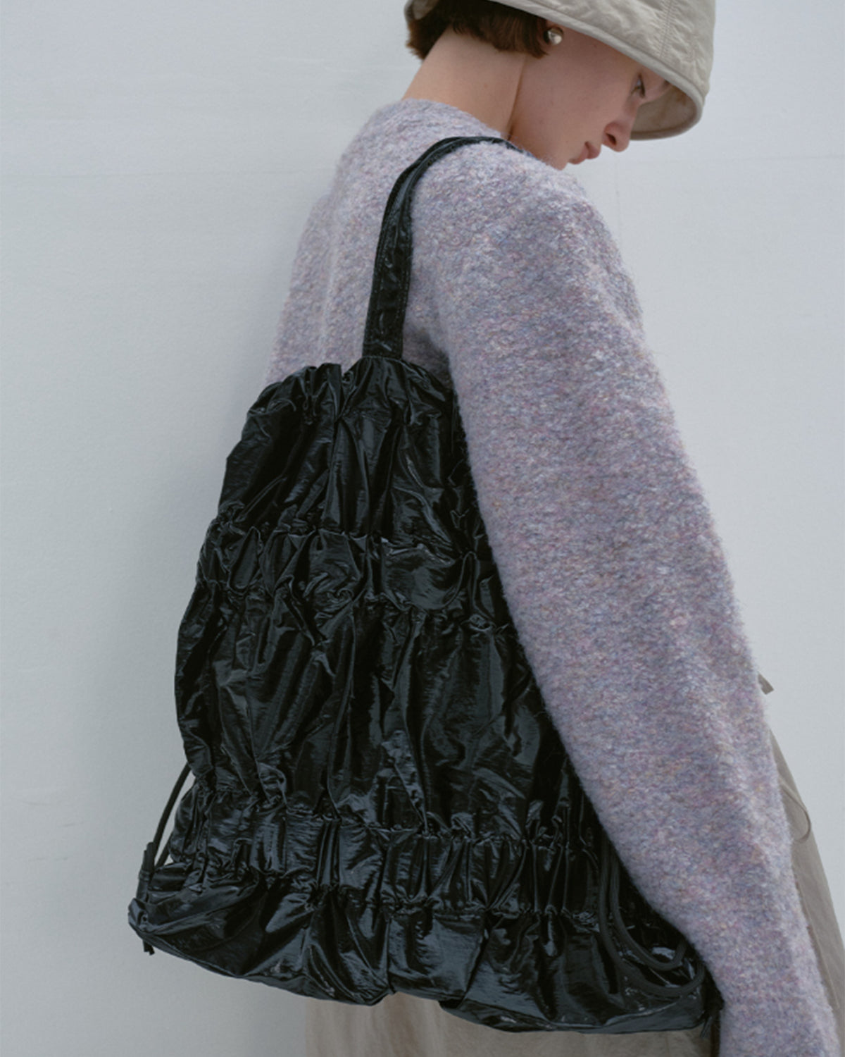 Tiered Banding Backpack - Glossy Black