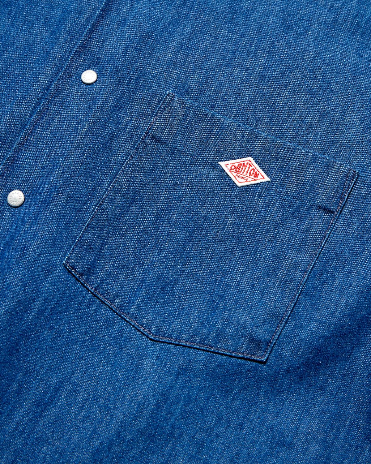 Mens Denim Dungaree Button-Down Shirt - Light Indigo