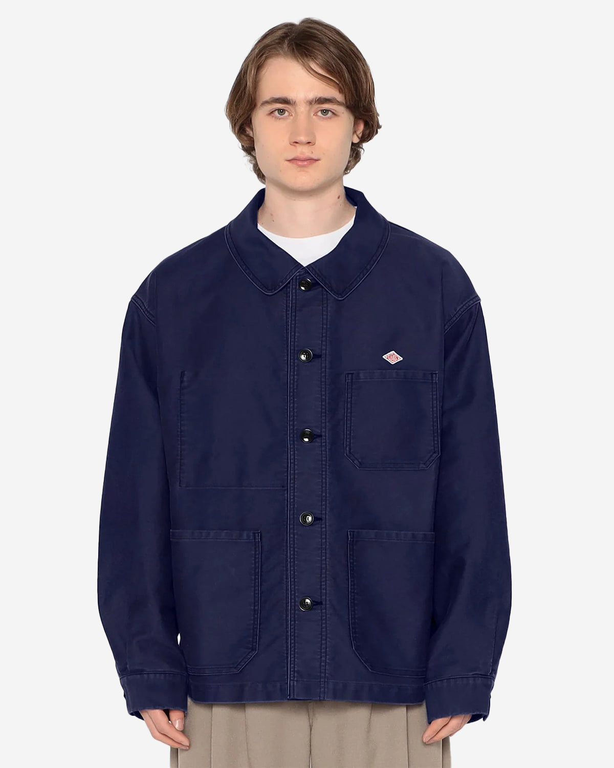 Moleskin Wide Coverall Jacket - Navy
