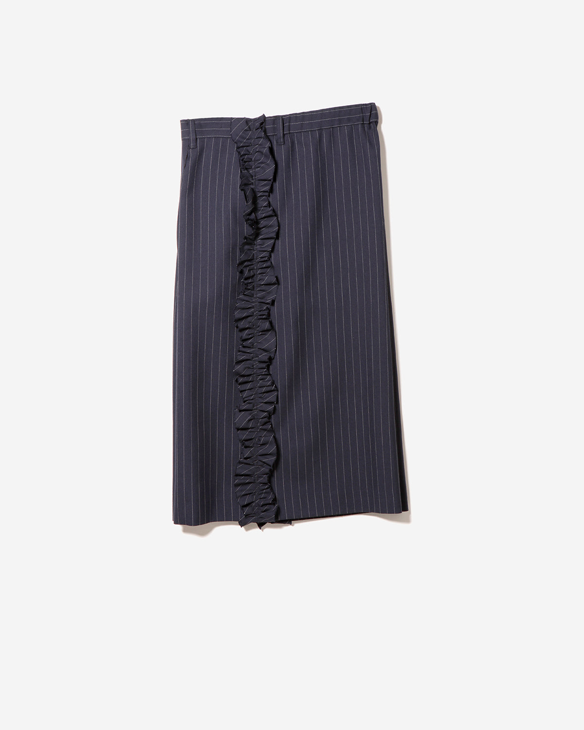 Three Quarters Frill Side Pant - Gabardine - Navy