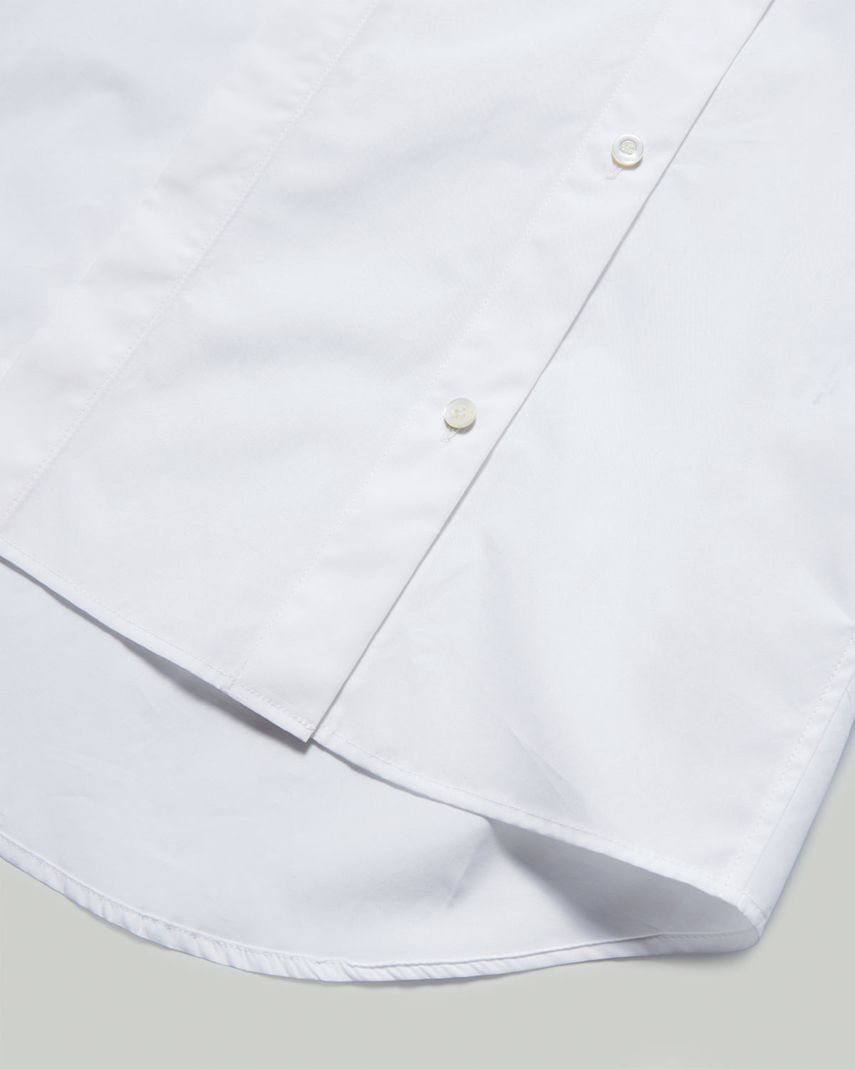Panel Button Slit Shirt - White