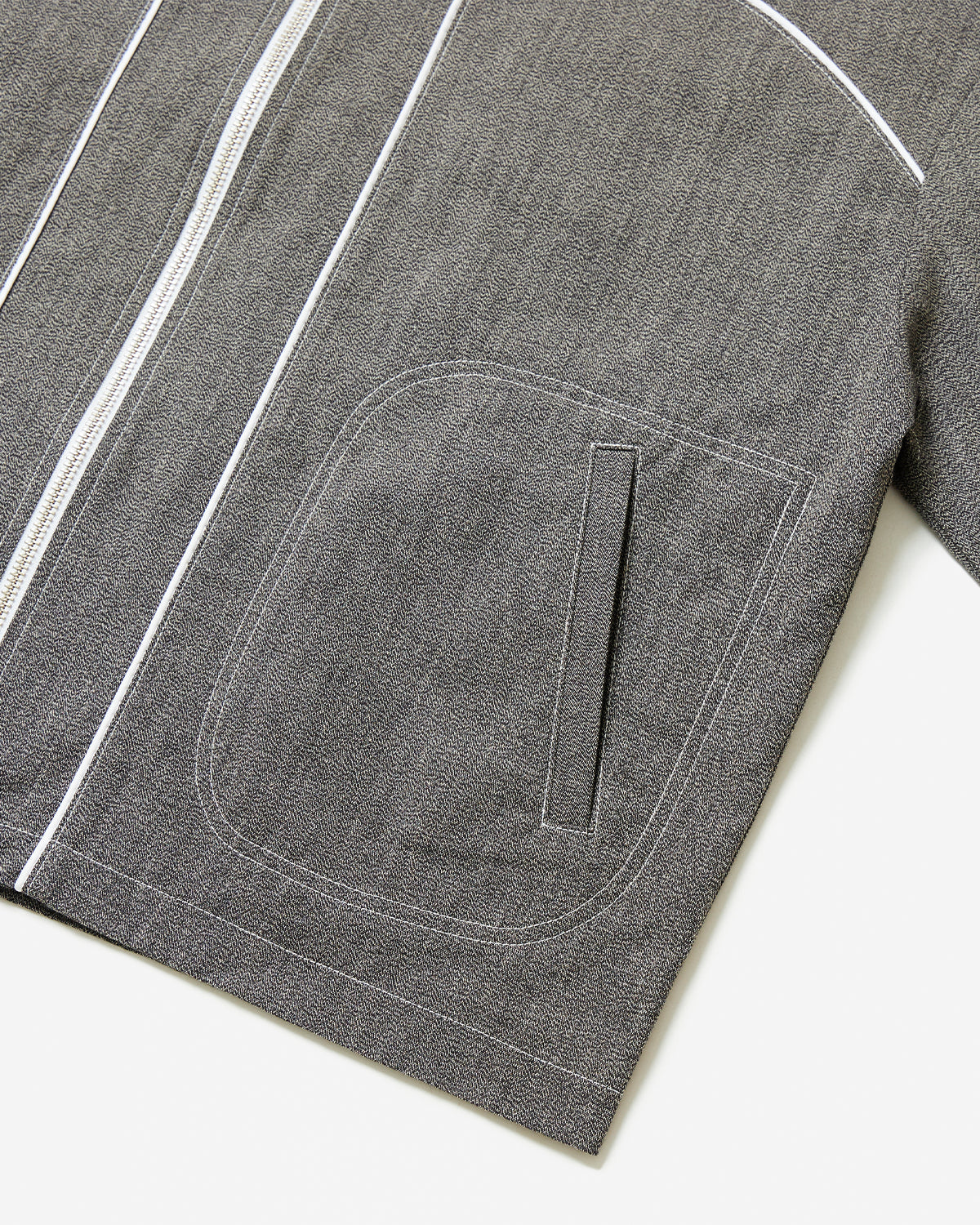 Timber - Cropped Zipped Collar Jacket - Salt and Pepper