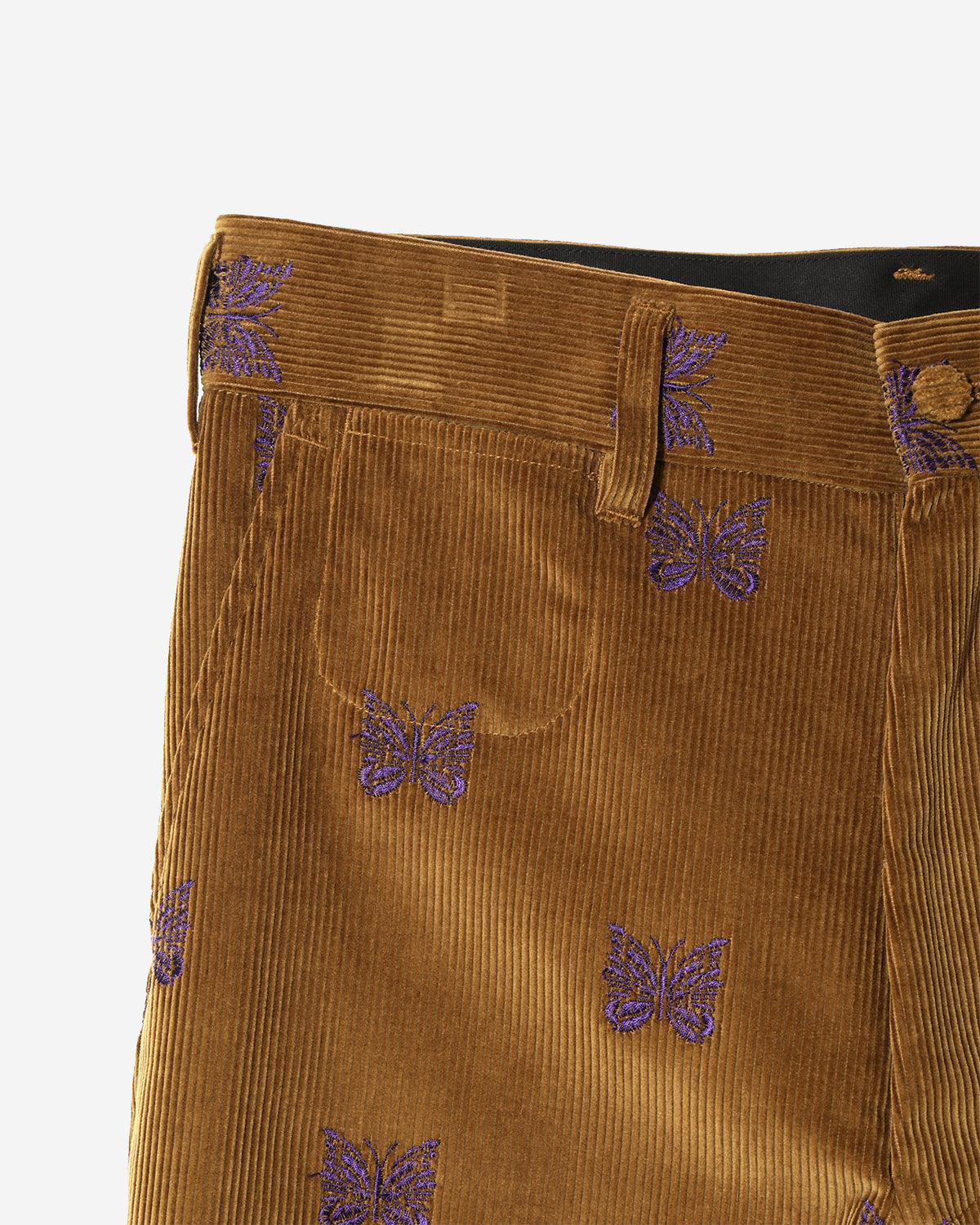 Straight Trouser - Papillon Emb. Corduroy - Tan