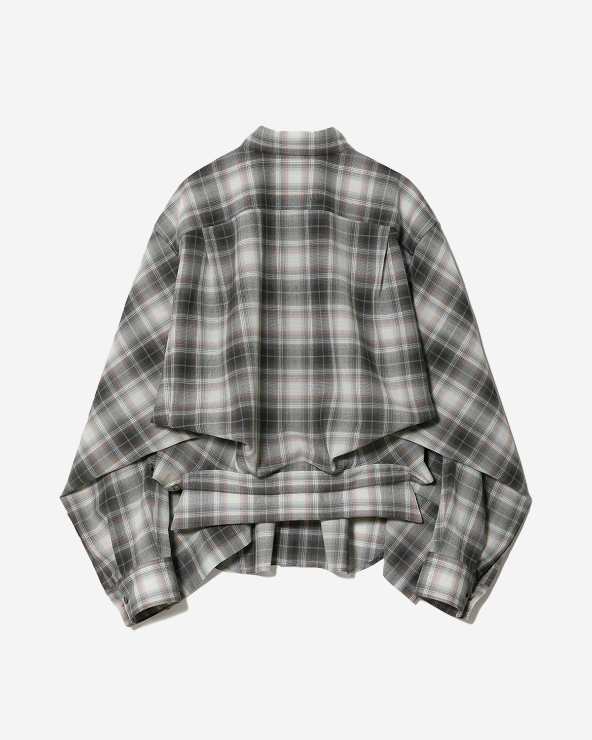 Double End Fresco Flannel Check Shirt - Light Gray