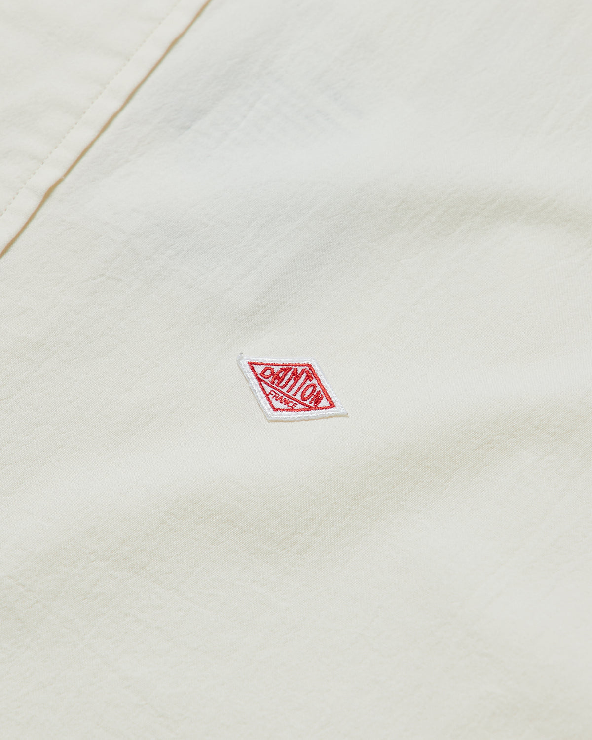 Womens Poplin Band Collar Tunic Shirt - Ivory