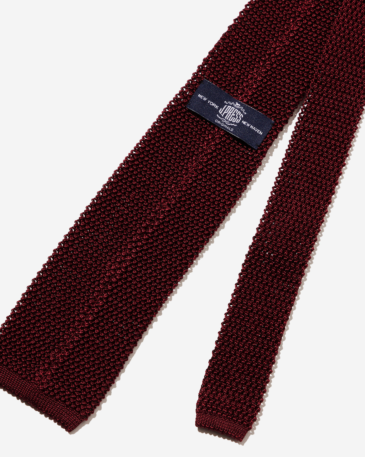 Wide Knit Tie - Bordeaux