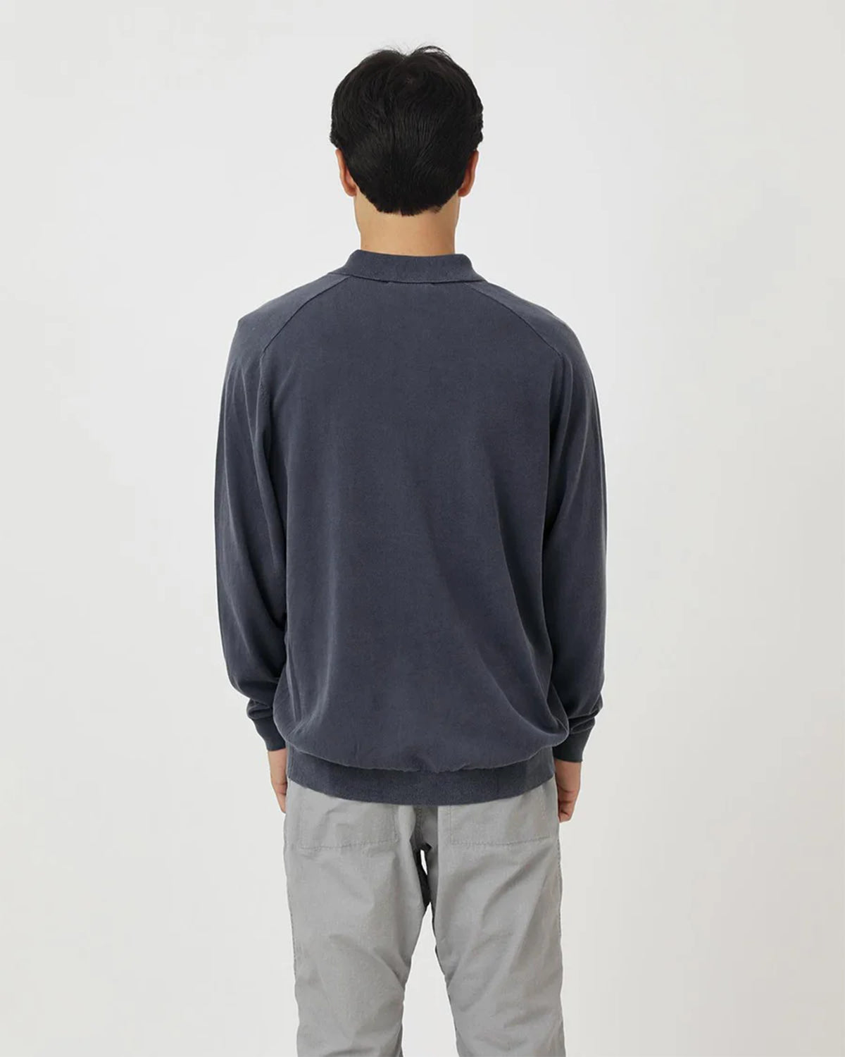 Dweller Polo Sweater Cotton Yarn - Navy