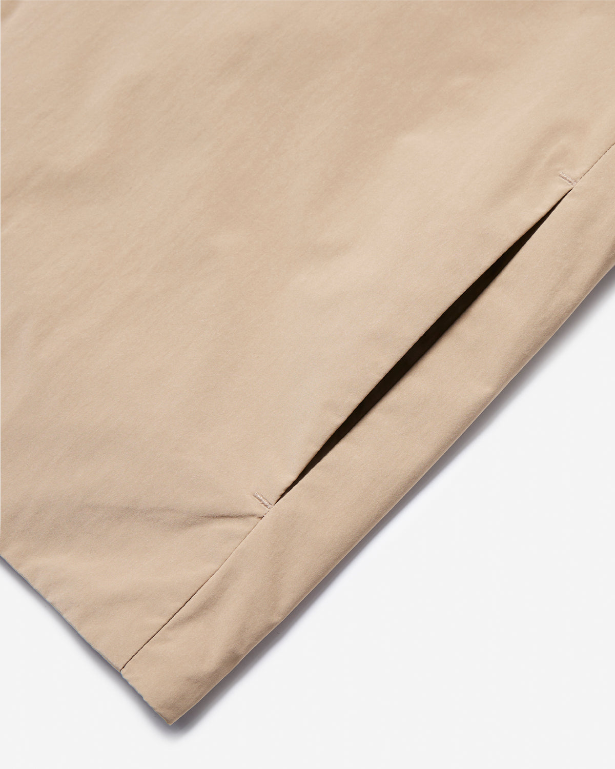 Womens Insulation Collarless Wide Jacket - Beige