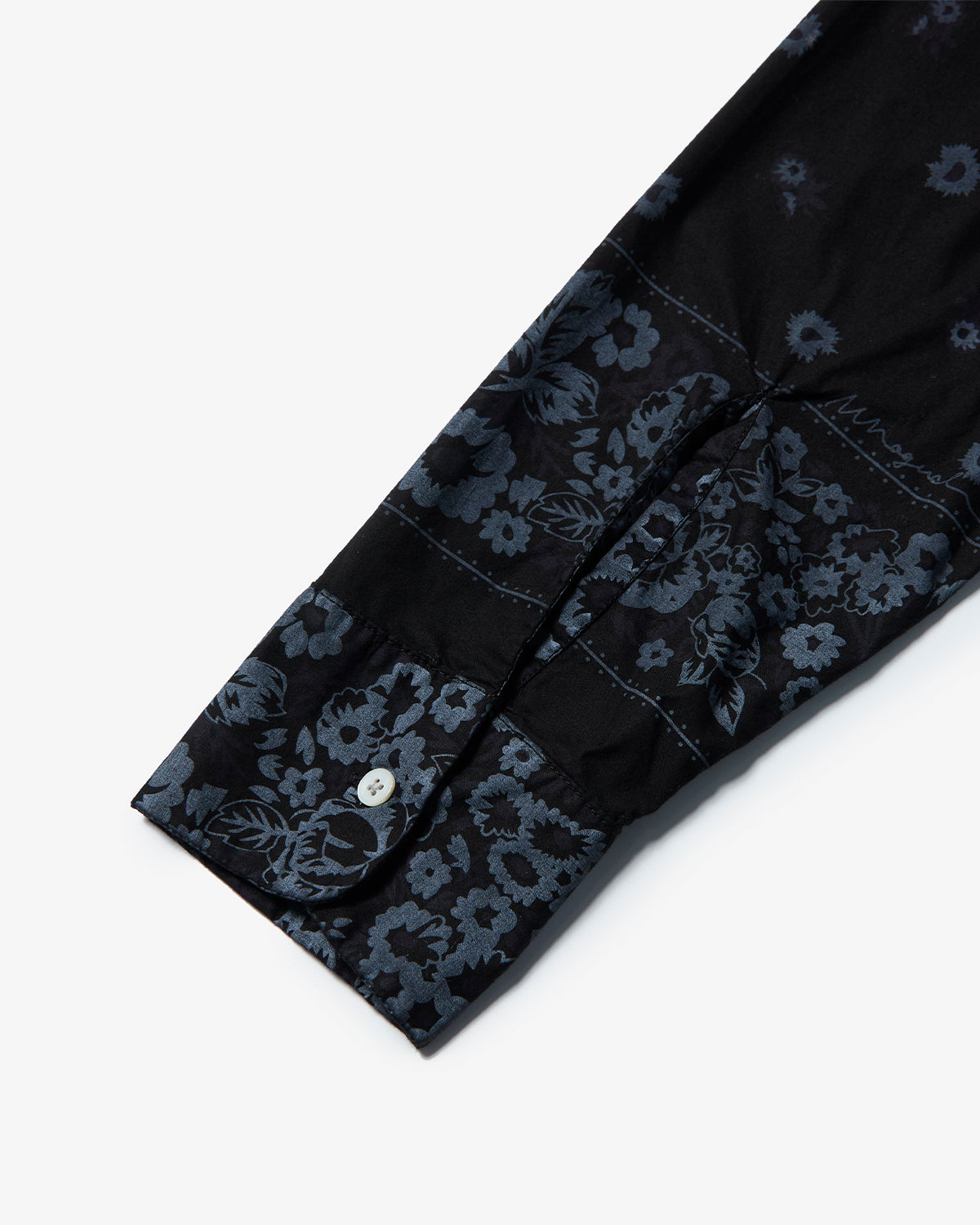 Overdyed Bandana Print Shirt - Black x Blue