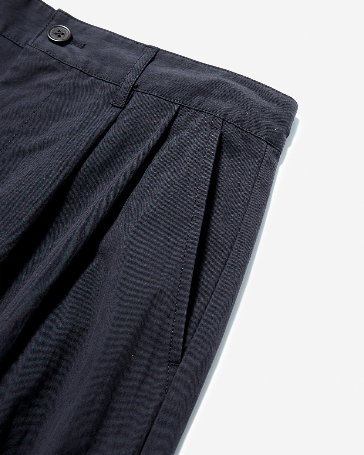 Mens C/N Twill Double Pleated Easy Pants - Navy
