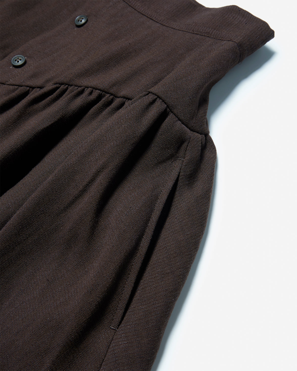 Yoke Cut Gathered SKT - Chocolate