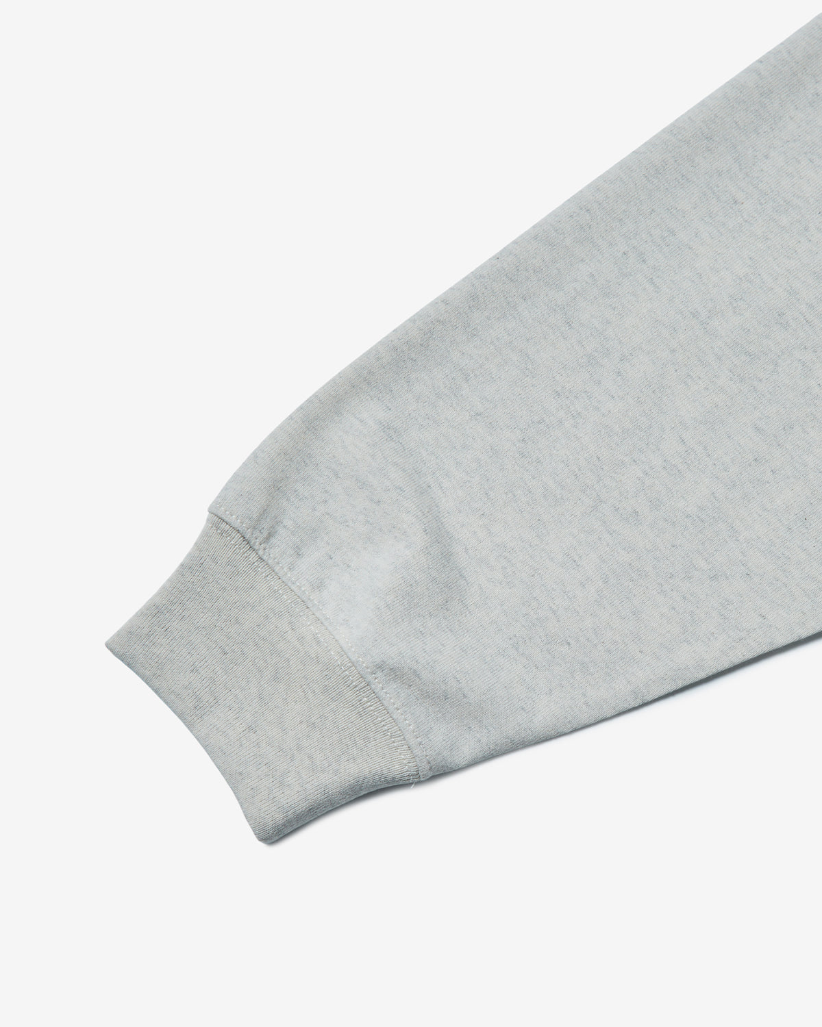 Mens Long Sleeve T-Shirt Plain - Heather Ivory