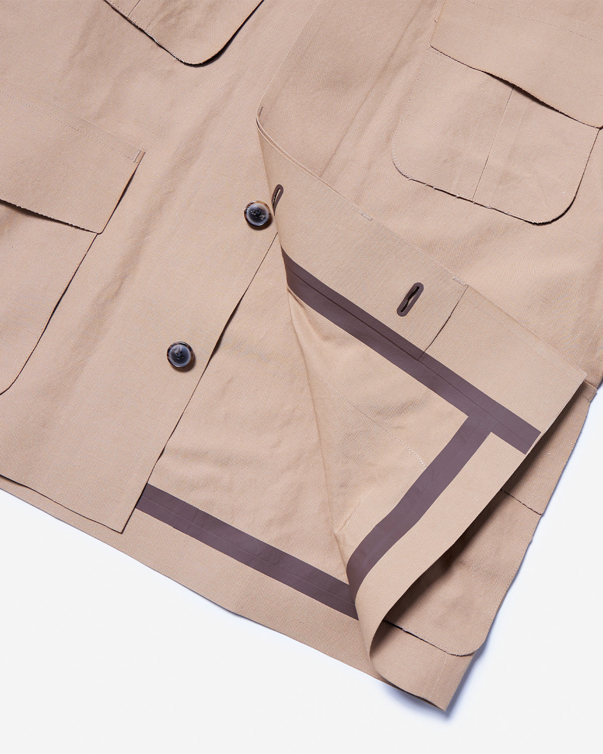 06PNJ2 - Memory Linen Fatigue Blouson - Beige