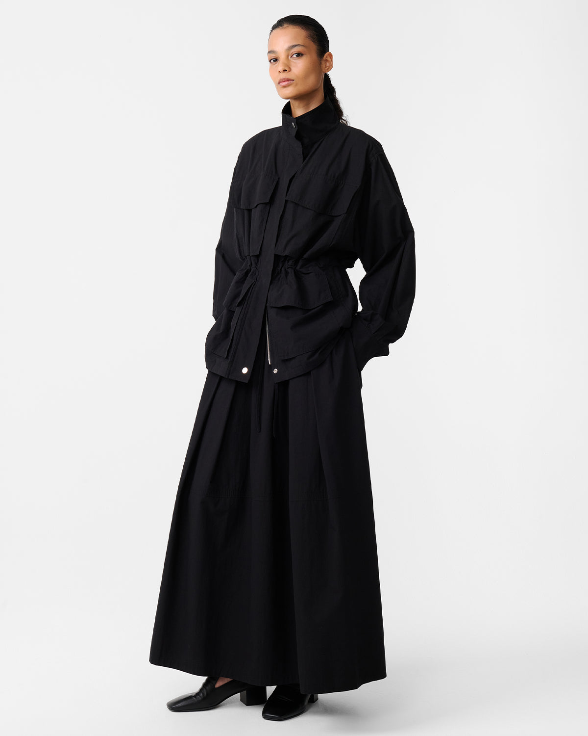 Vista - Elasticated Waist Jacket - Washed Black