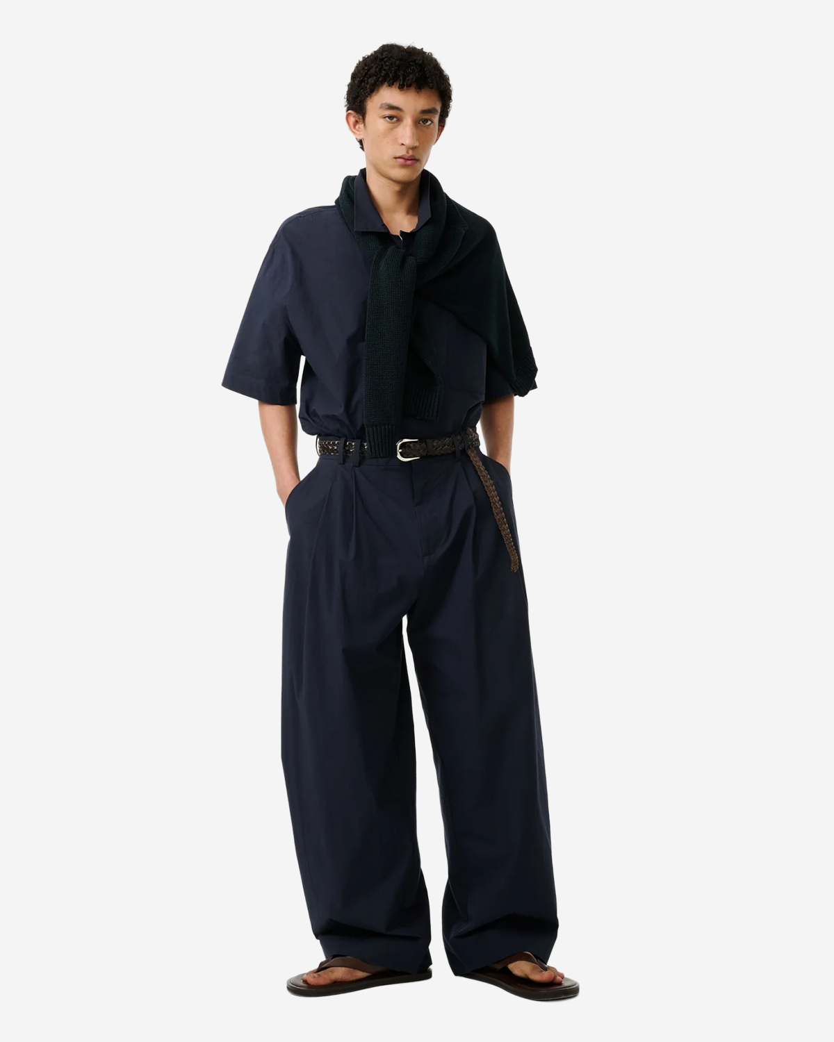 Line - Double Pleat Volume Pant - Ink