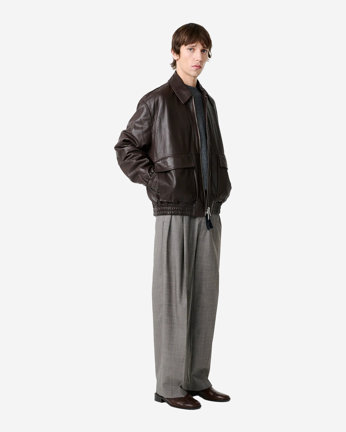 Noam - Drawcord Pant - Warm Grey