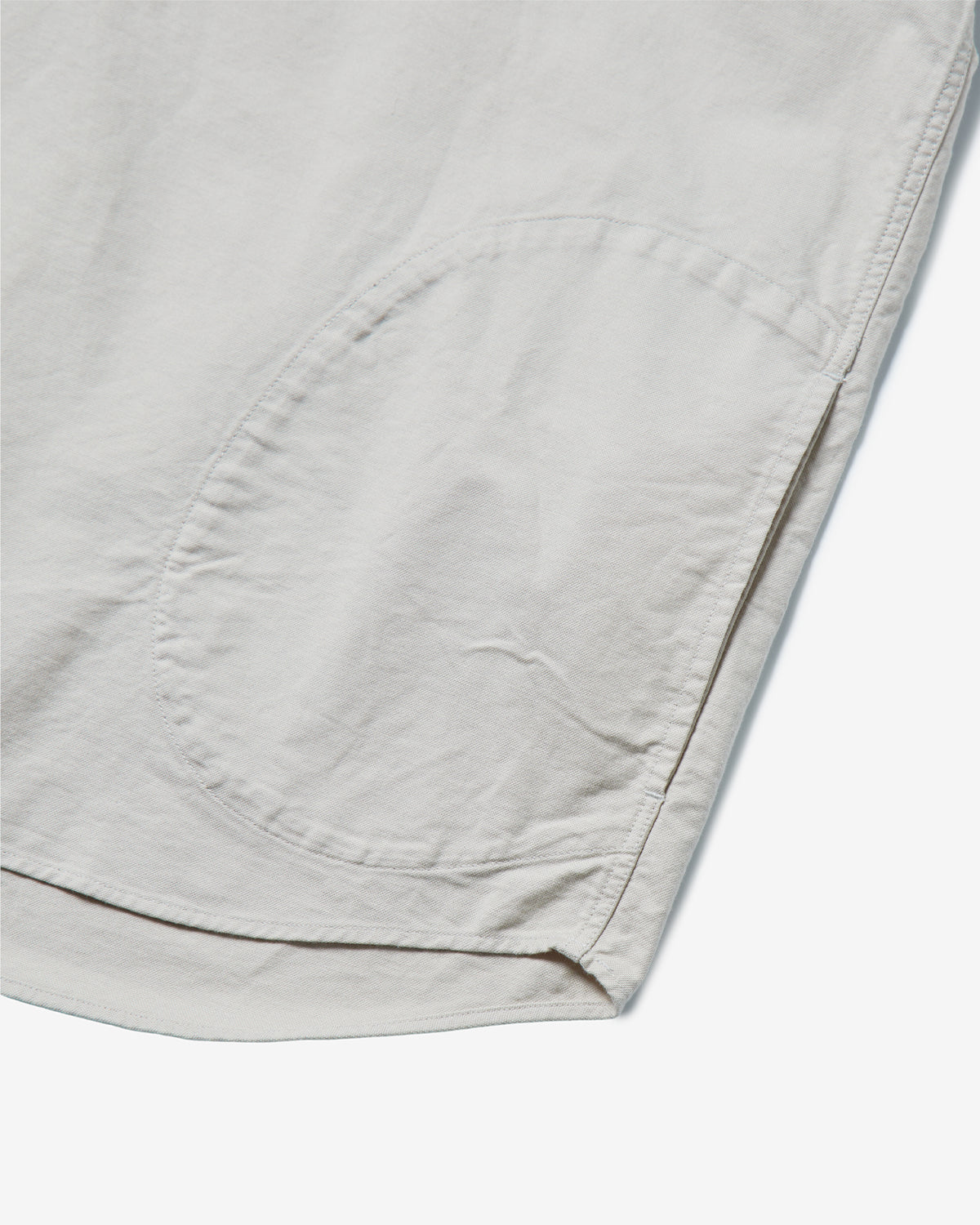 Mens Oxford Round Collar Pullover Shirt Plain - Oyster