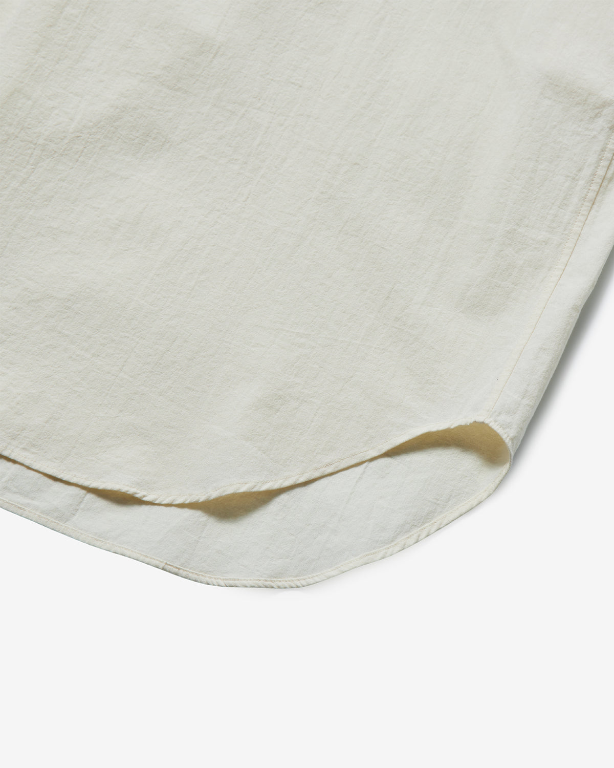 Womens Poplin Band Collar Tunic Shirt - Ivory