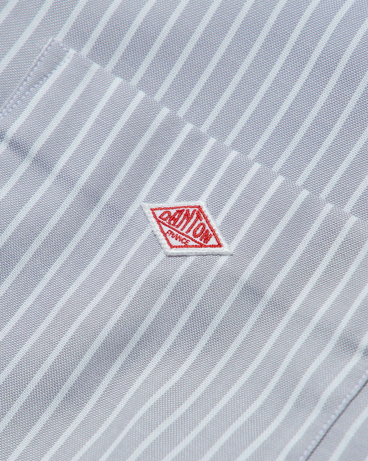 Mens Oxford B.D Shirt - Grey White Stripe