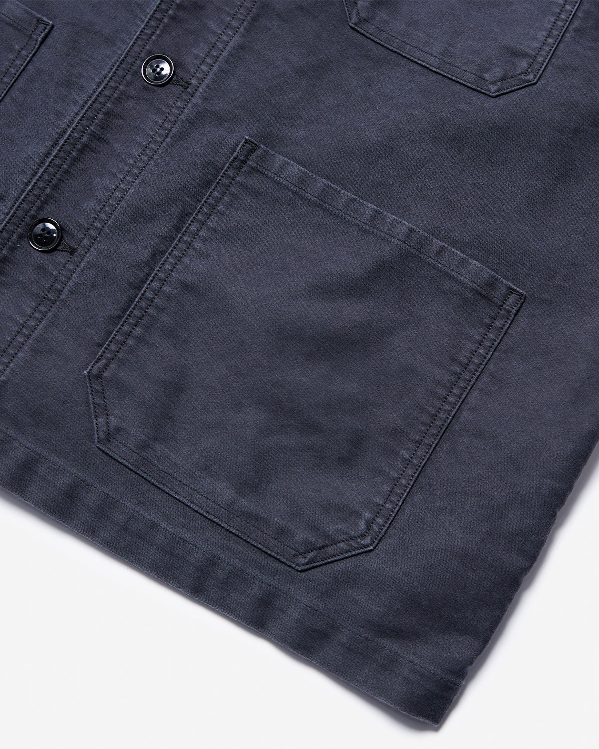 Moleskin Wide Coverall Jacket - Black