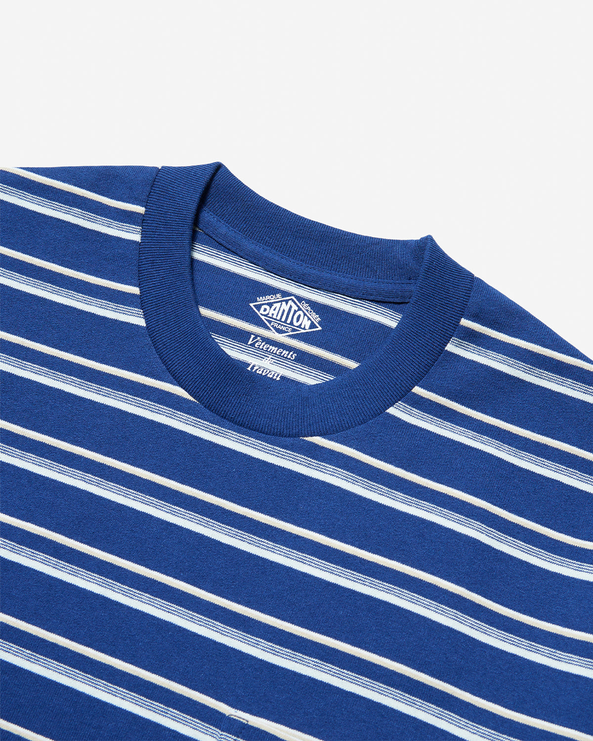 Mens Short Sleeve Pocket T-shirt Stripe - NavyxBeige Multi