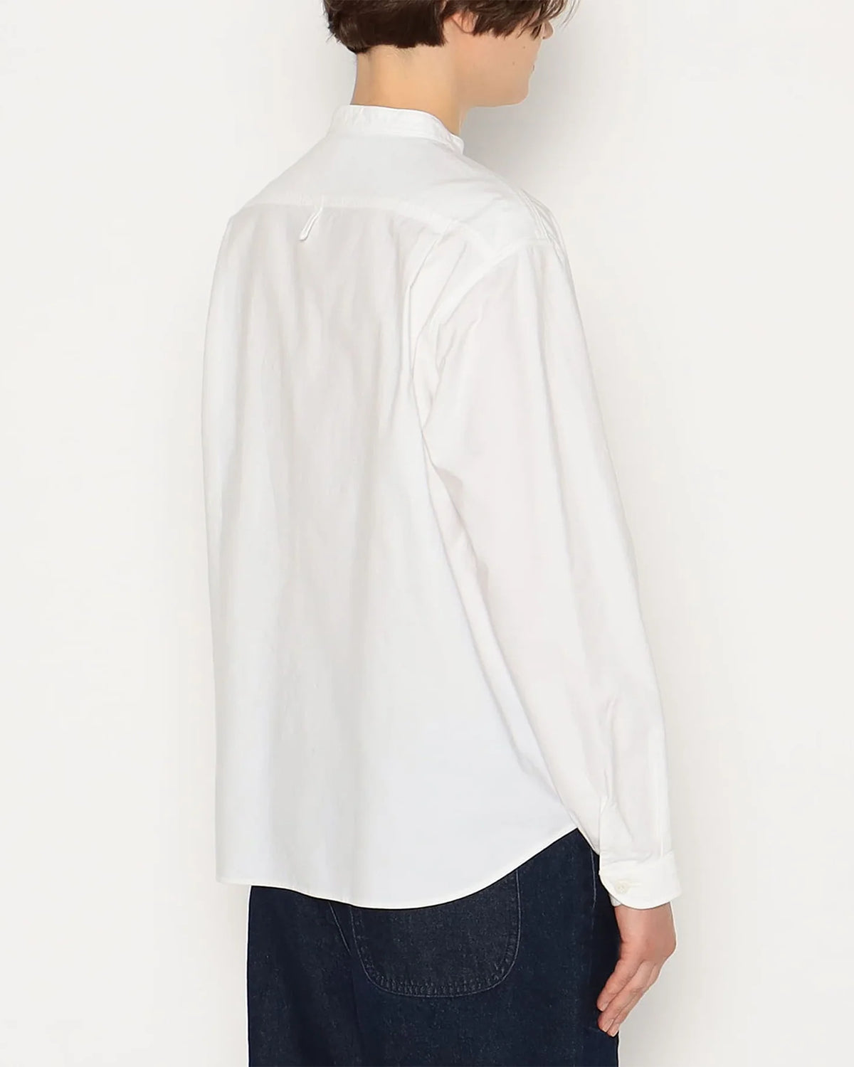 Womens Oxford Band Collar Shirt - White