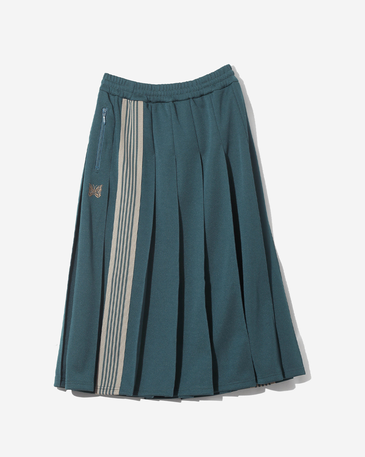 Pleated Track Skirt - Poly Smooth - Green