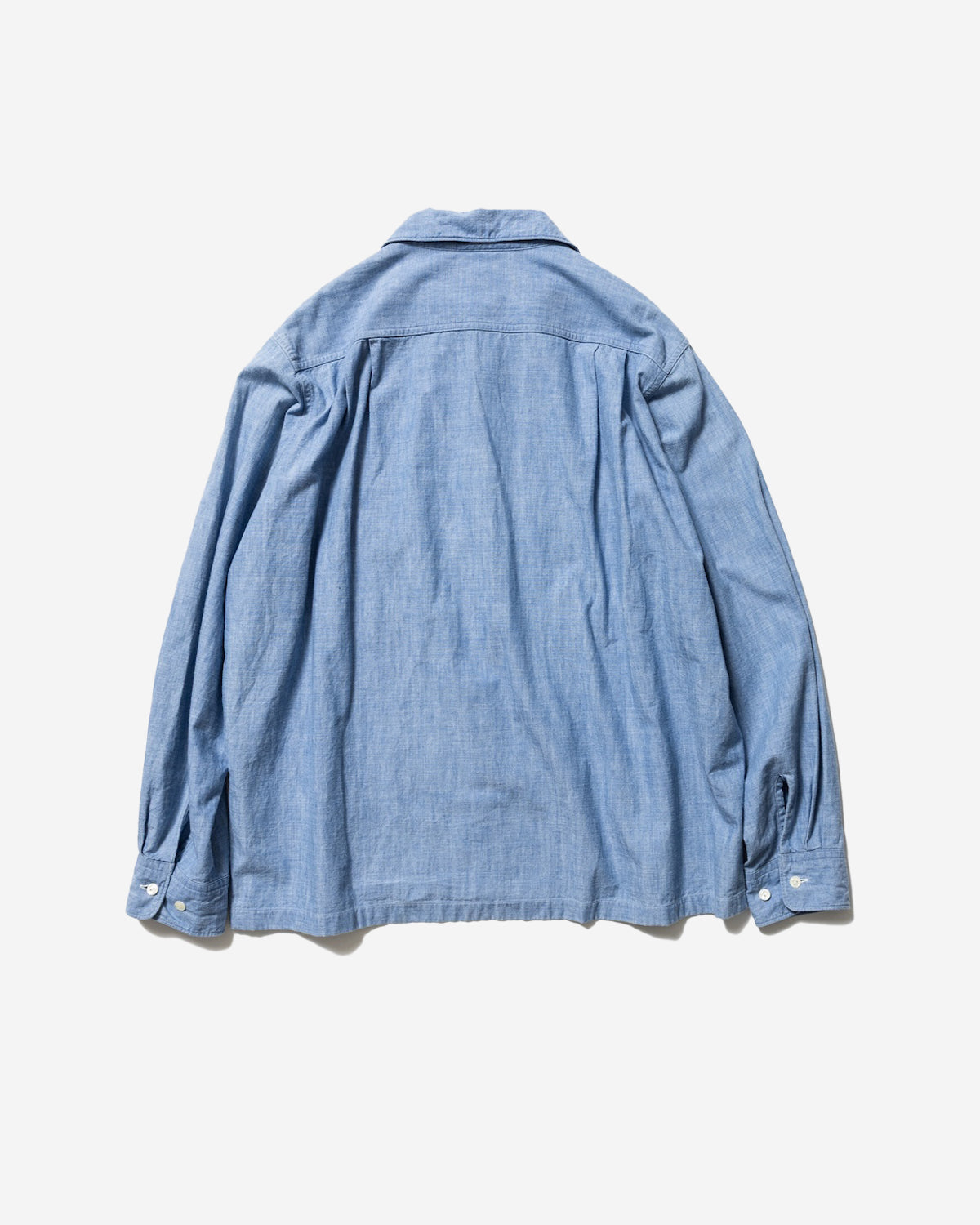 Unlikely Open Collar Chambray with Flower - Indigo