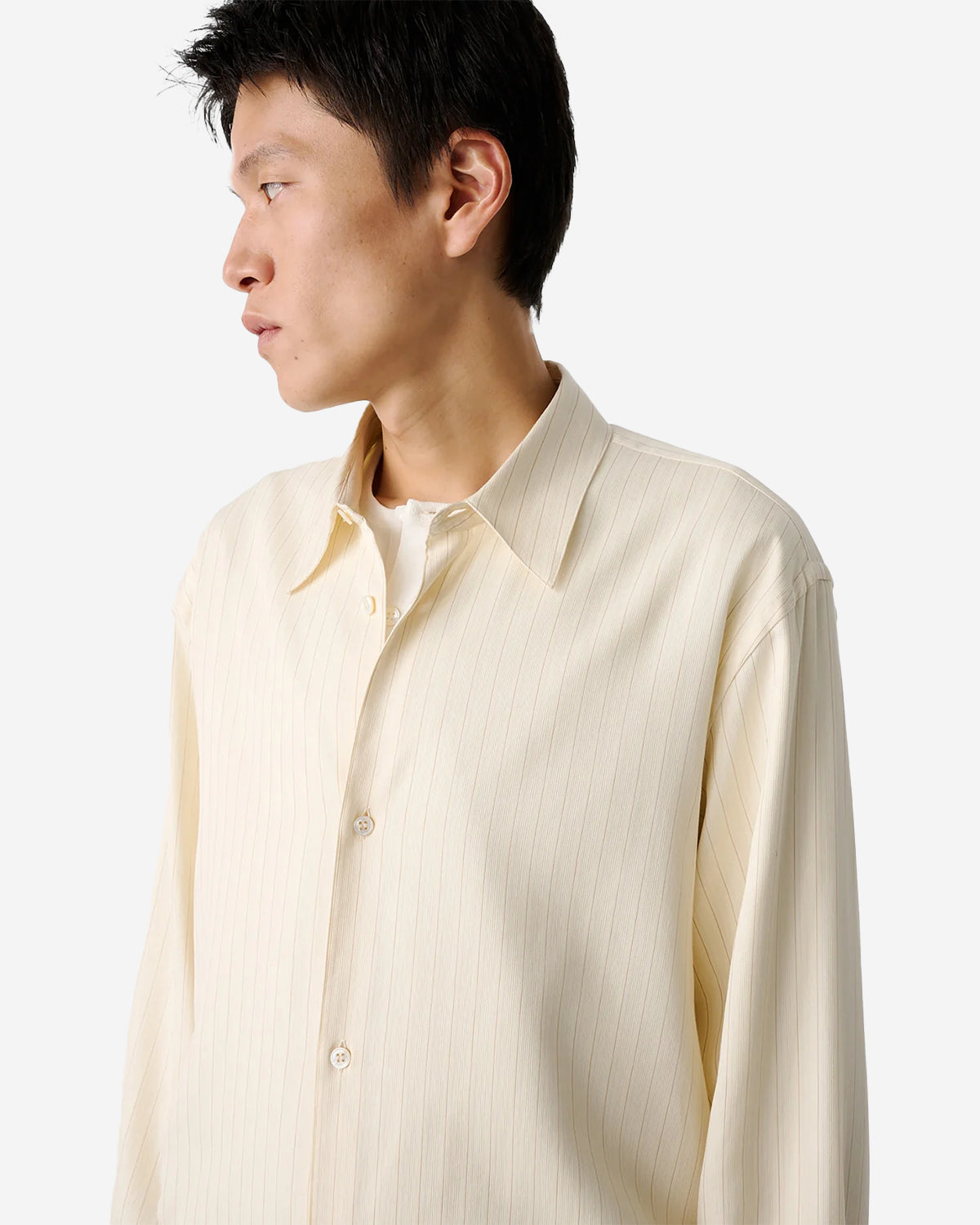 View - Boxy Oversized Shirt - Amber Stripe