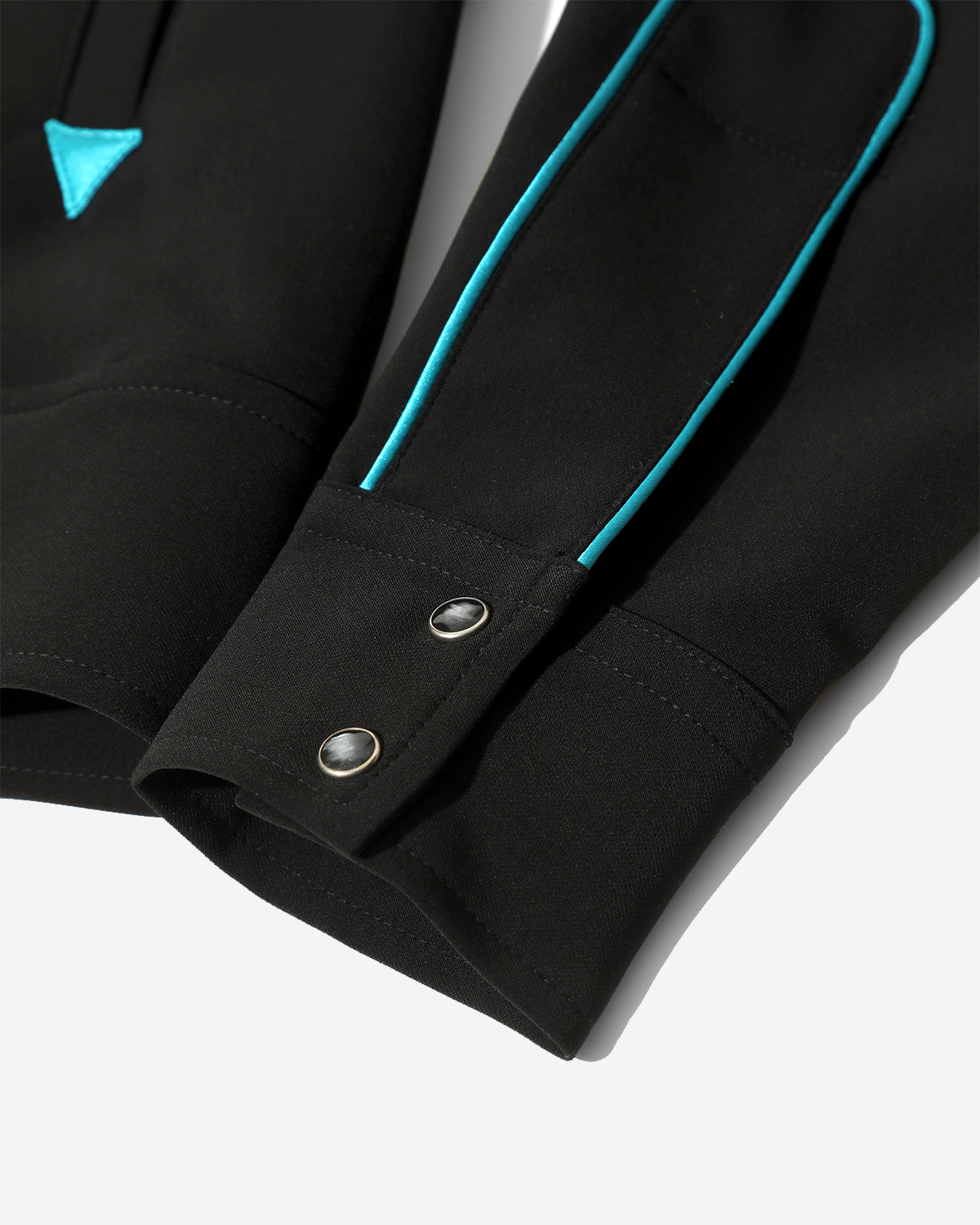 Piping Cowboy Jacket - Poly Double Cloth - Black